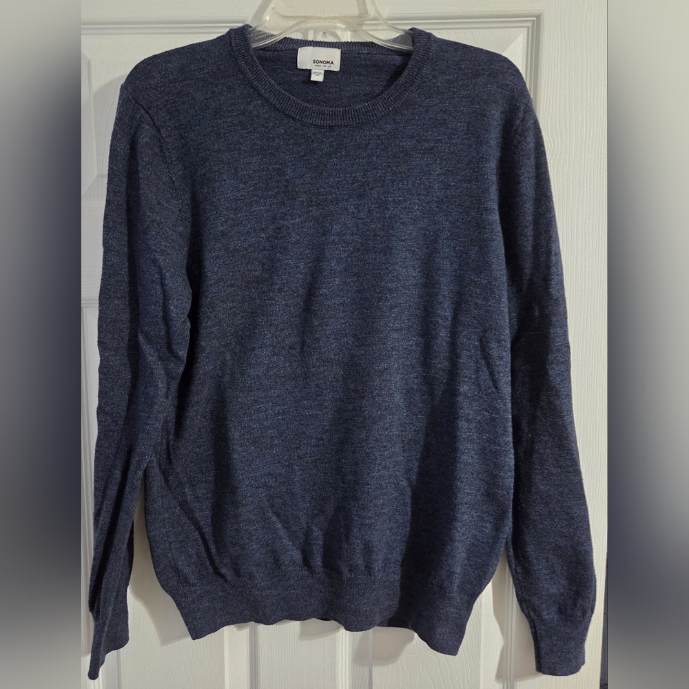Sonoma Men's Dark Blue Crewneck Sweater